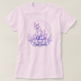 Camiseta Crie Sua Própria Bola De Cristal Roxo E Flores