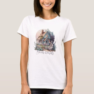 Camiseta Crie sua própria casa coelhinha e flores silvestre