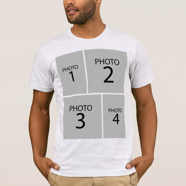 Camiseta Crie sua própria COLAGEM 8 FOTOGRAFIAS Personaliza (Frente)