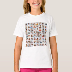 Camiseta Crie Sua Própria Colagem de 64 Fotos