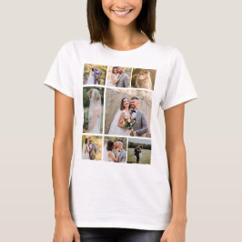 Camiseta Crie Sua Própria Colagem De Casamento De Fotos 8