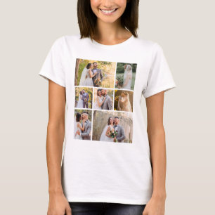 Camiseta Crie Sua Própria Colagem De Casamento Fotográfico