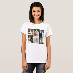 Camiseta Crie Sua Própria Colagem De Casamento Fotográfico