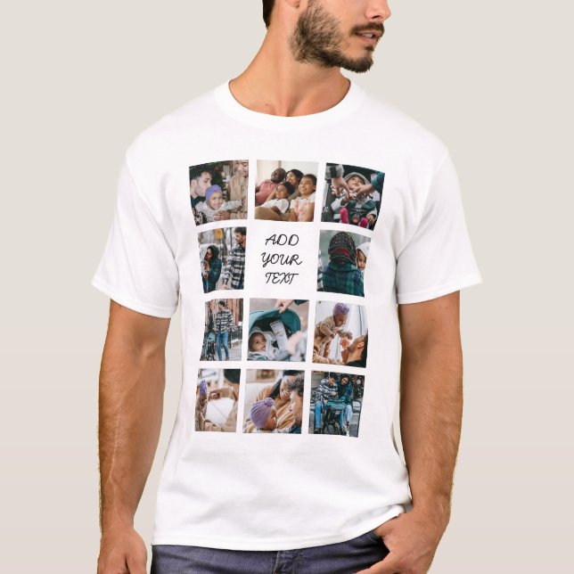 Camiseta Crie sua própria colagem de fotos (Frente)