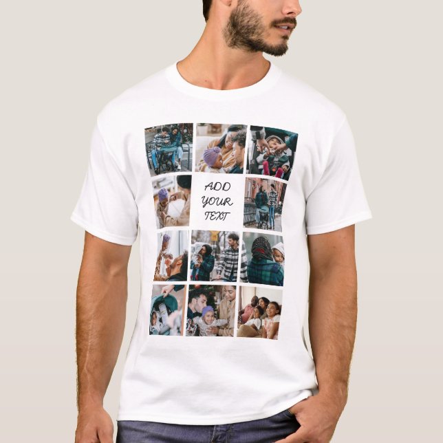 Camiseta Crie sua própria colagem de fotos (Frente)