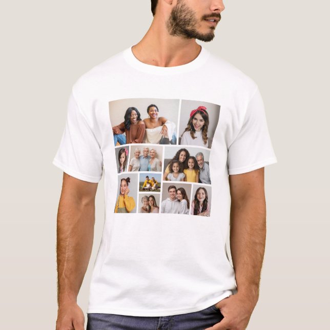 Camiseta Crie sua própria colagem de fotos (Frente)