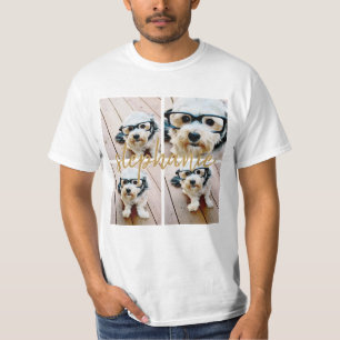 Camiseta Crie sua própria colagem de fotos 4 - Nome do scri