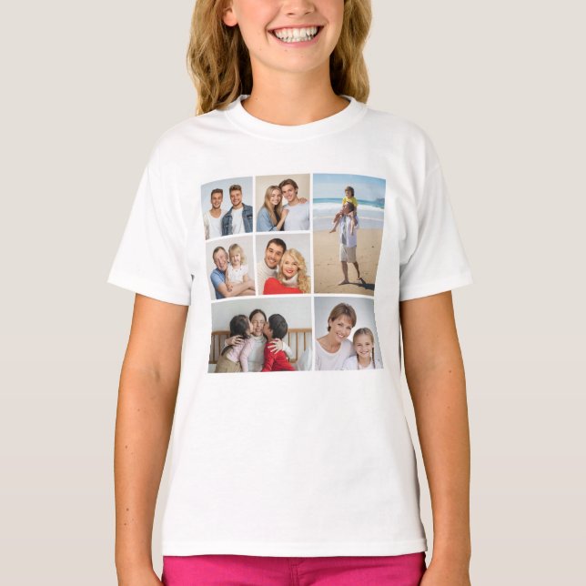 Camiseta Crie sua própria colagem de fotos 7 (Frente)