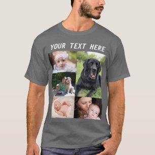 Camiseta Crie sua própria colagem de fotos da família