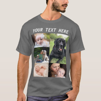 Camiseta Crie sua própria colagem de fotos da família