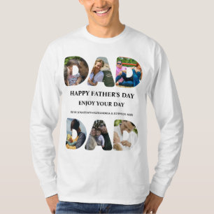 Camiseta Crie sua própria colagem de fotos do dia de os pai