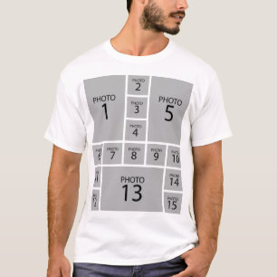 Camiseta Crie sua própria COLAGEM DE FOTOS Personalizada 1