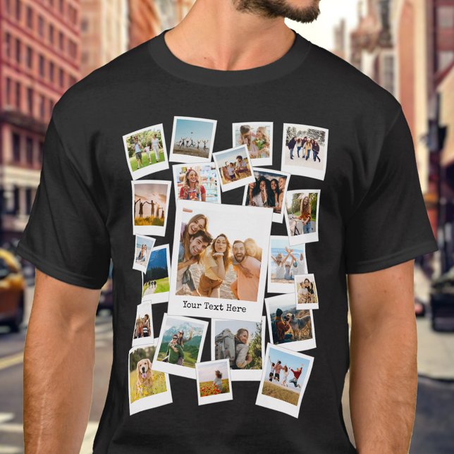 Camiseta Crie sua própria Colagem de Fotos Personalizada 21 (Criador carregado)