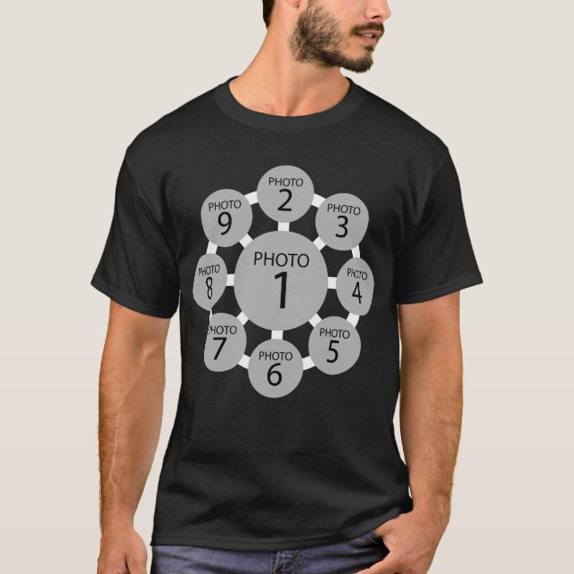 Camiseta Crie sua própria COLAGEM FOTOGRÁFICA MODELO 9 (Frente)