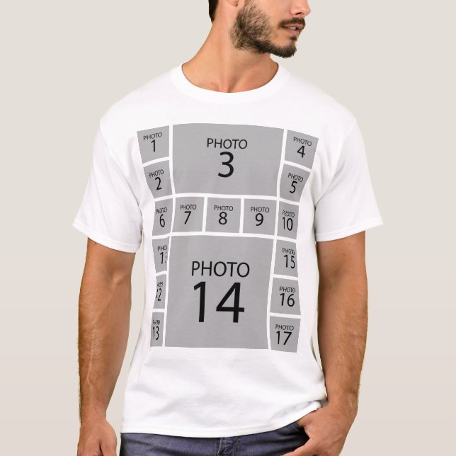 Camiseta Crie sua própria COLLAGEM FOTOGRÁFICA 17 Personali (Frente)