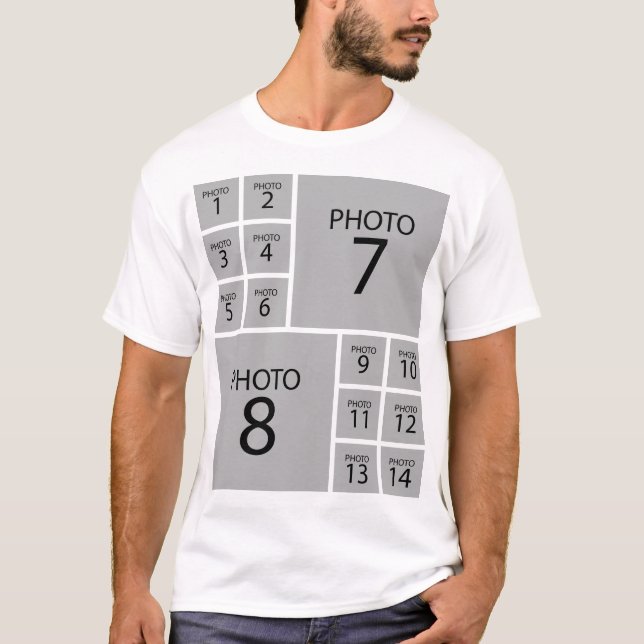 Camiseta Crie sua própria COLLAGEM FOTOGRÁFICA Personalizad (Frente)