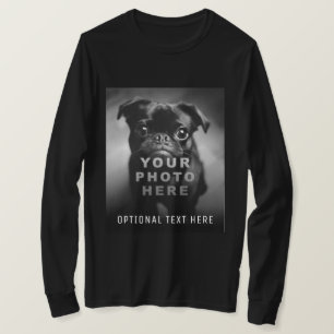 Camiseta Crie Sua Própria Foto Simples e Texto Personalizad