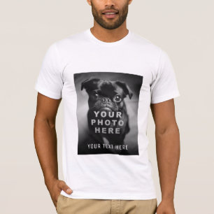 Camiseta Crie Sua Própria Foto Simples e Texto Personalizad