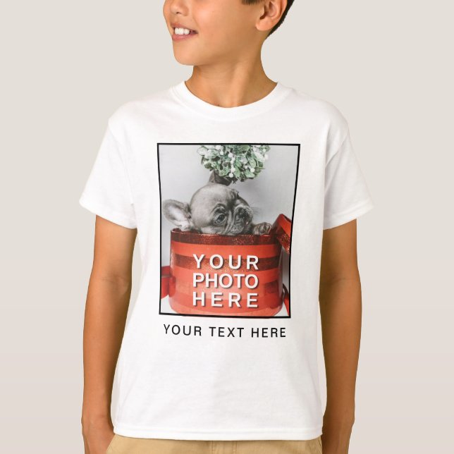 Camiseta Crie Sua Própria Fotografia E Texto Personalizado (Frente)