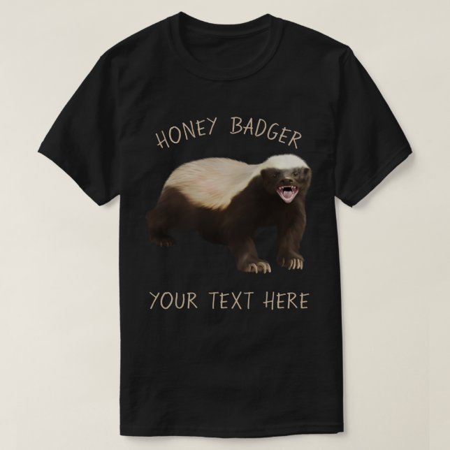 Camiseta Crie sua própria garota engraçada do Honey Badger (Frente do Design)