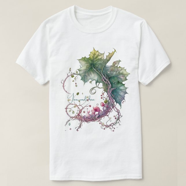 Camiseta Crie Sua Própria Grinalda de Videira Lunar (Frente do Design)