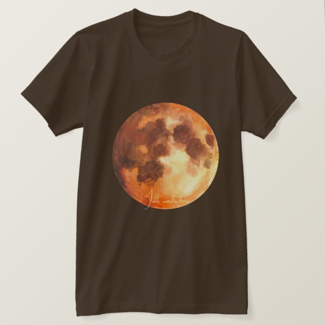 Camiseta Crie Sua Própria Lua Laranja Mística (Frente do Design)