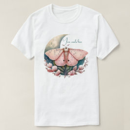Camiseta Crie Sua Própria Mariposa Lua Rosa & Flores