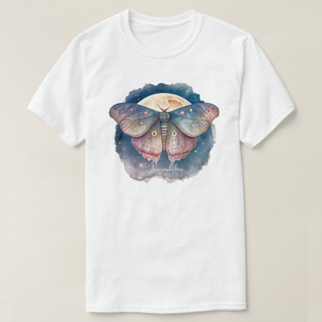 Camiseta Crie Sua Própria Mariposa Lunar Mágica (Frente do Design)