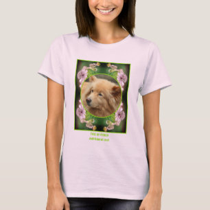 Camiseta Crie sua própria moldura de flores delicadas para