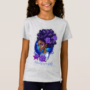 Camiseta Crie sua própria mulher negra e Rosas roxos