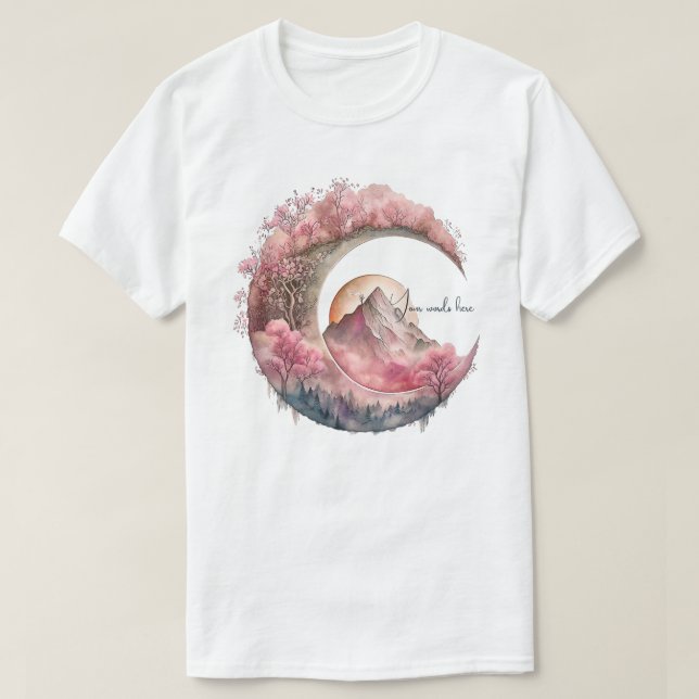 Camiseta Crie sua própria paisagem de lua de flores de cere (Frente do Design)