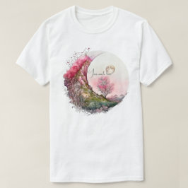 Camiseta Crie Sua Própria Paisagem de Lua Rosa