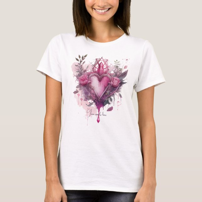 Camiseta Crie Sua Própria Vela De Amor Rosa (Frente)