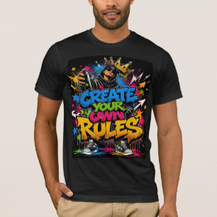Camiseta Crie Suas Próprias Regras Grafite Arte de Rua Cami