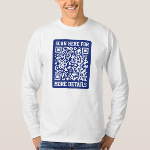Camiseta Crie um código QR escaneável Azul Marinho (editá