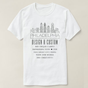 Camiseta Crie Uma Filadélfia Personalizada, Pensamento Da 