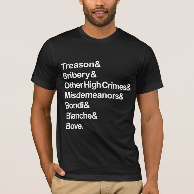 Camiseta Crimes Graves & Delitos Menores - Impeach Bondi Bl (Frente)