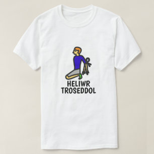 Camiseta criminoso e galês de texto heliwr troseddol