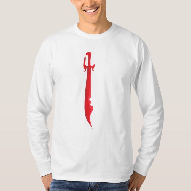 Camiseta Crimson Edge – Design de Espada Intensa (Frente)