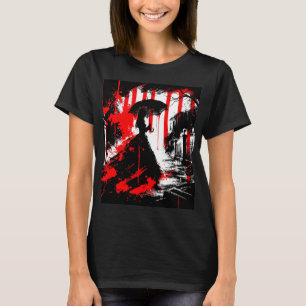 Camiseta Crimson Elegance em Sombras - Arte Gótica Vitorian