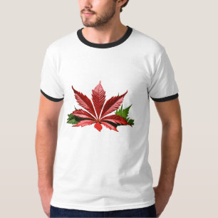 Camiseta Crimson Folaves Dedo básico inspirado no outono
