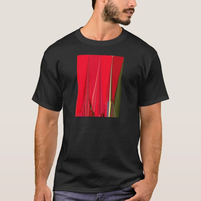Camiseta Crimson Petal Symphony: Uma Palestra Design Vermel (Frente)
