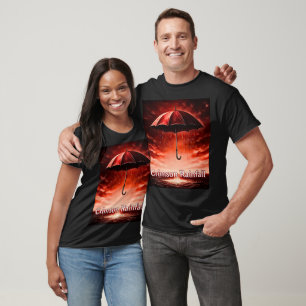 Camiseta Crimson Rainfall - Red Umbrella Art Tee   Único