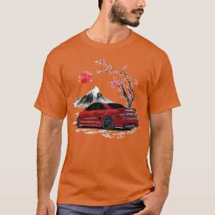 Camiseta Crimson Red 1999 MR2 Com Árvore De Flor De Cereja