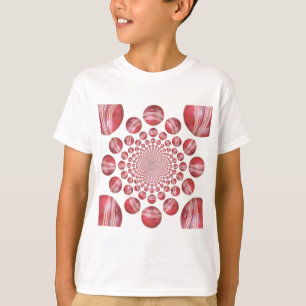 Camiseta Crimson Vortex: Linda Bola de Críquete Vermelho