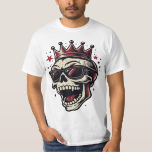 Camiseta Cringe Rockstar Caveira com Óculos de Sol