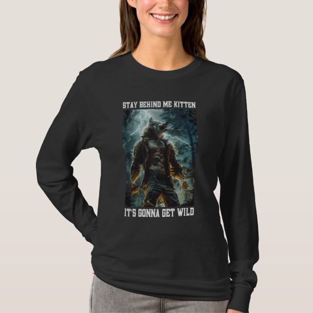 Camiseta Cringy Werewolf Kitten Wolf Meme Cringe Alpha (Frente)