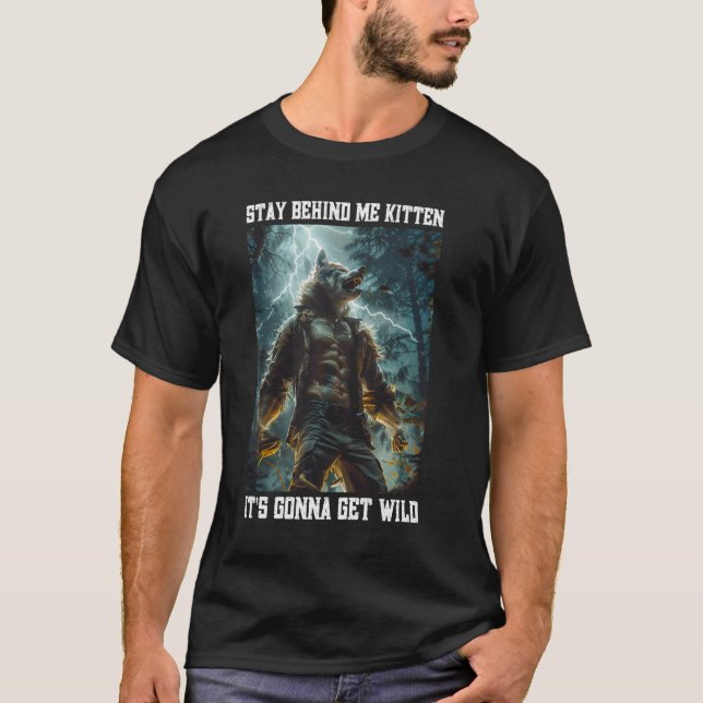 Camiseta Cringy Werewolf Kitten Wolf Meme Cringe Alpha (Frente)