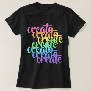 Camiseta "Crio" Palavras "Arco-Íris" Camisa-T feminina