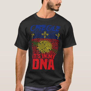 Camiseta Crioulo Está No Meu DNA Guadelupe Orgulho Afro Gua